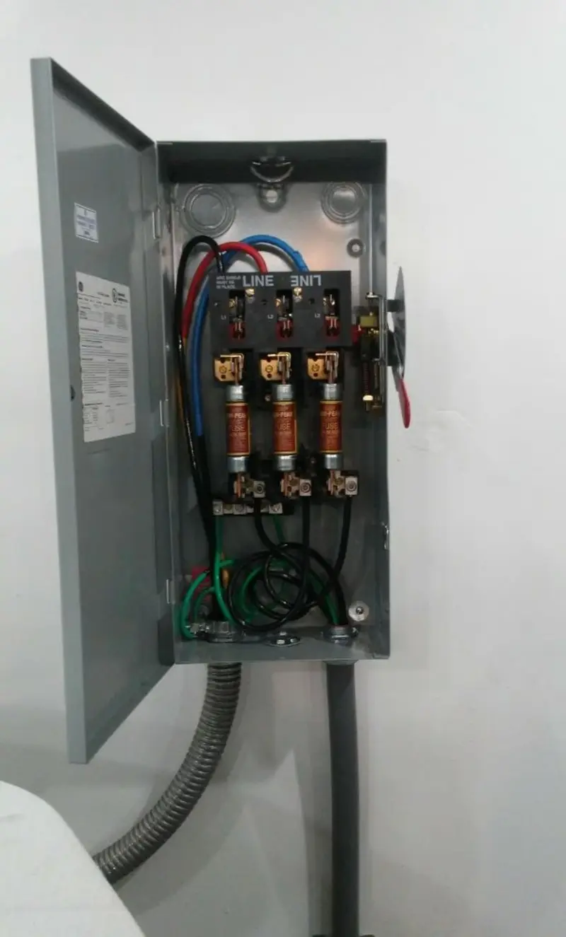 Three-phase disconnect switch installed for Electrical Wiring & Rewiring in Butler